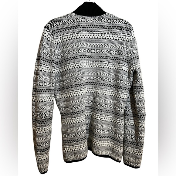 Title Nine Black and White Long Sleeve Quarter Zip Wool Blend Pullover Top Large - Picture 2 of 12